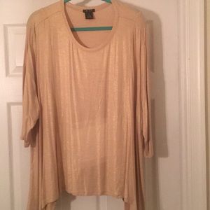 IMAN top that’s tan with gold sparkle